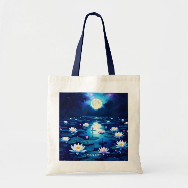 Bolsa Tote Fantasy Cute Moon Lily Pond (Frente)