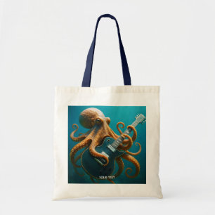 Bolsa Tote Fantasy Cute Octopus Tocando Violão