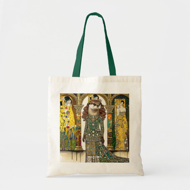 Bolsa Tote Fantasy Cute Otter Art Deco (Frente)