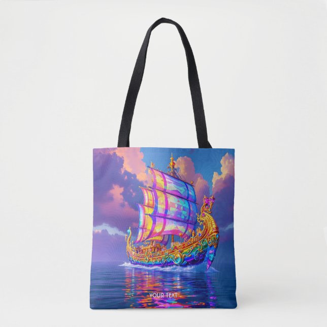 Bolsa Tote Fantasy Cute Rainbow Colors Ship (Frente)