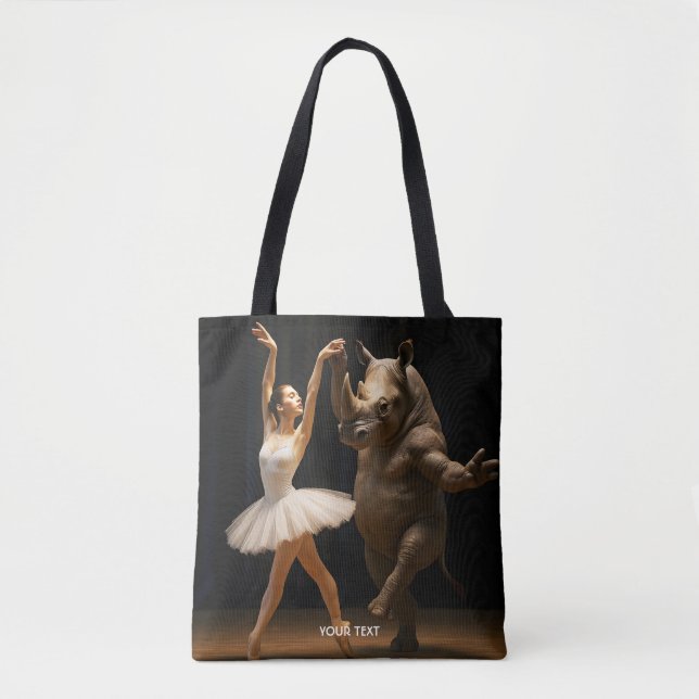 Bolsa Tote Fantasy Cute Rhino Dancer Ballerina (Frente)