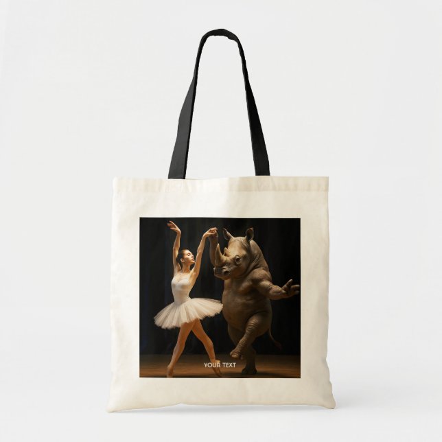 Bolsa Tote Fantasy Cute Rhino Dancer Ballerina (Frente)