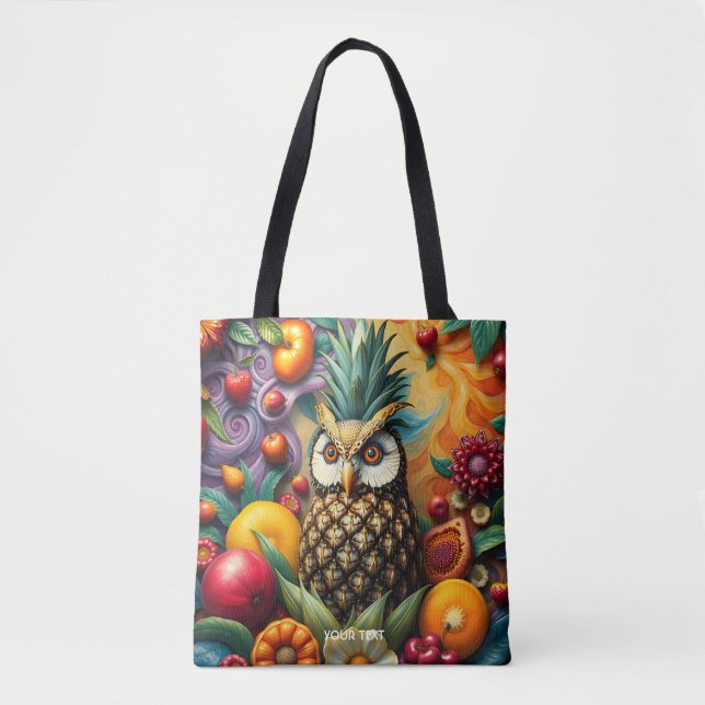 Bolsa Tote Fantasy Cute Serene Pineapple Owl (Frente)