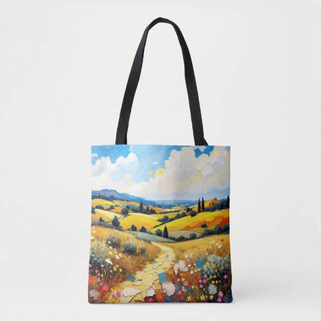 Bolsa Tote Fantasy Cute Summer Landscape Impasto (Frente)