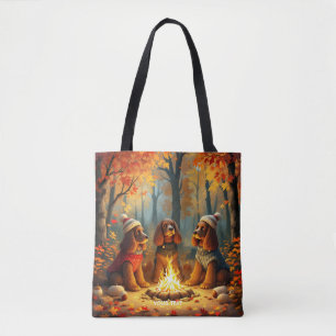 Bolsa Tote Fantasy Cute Three Autumn Dogs