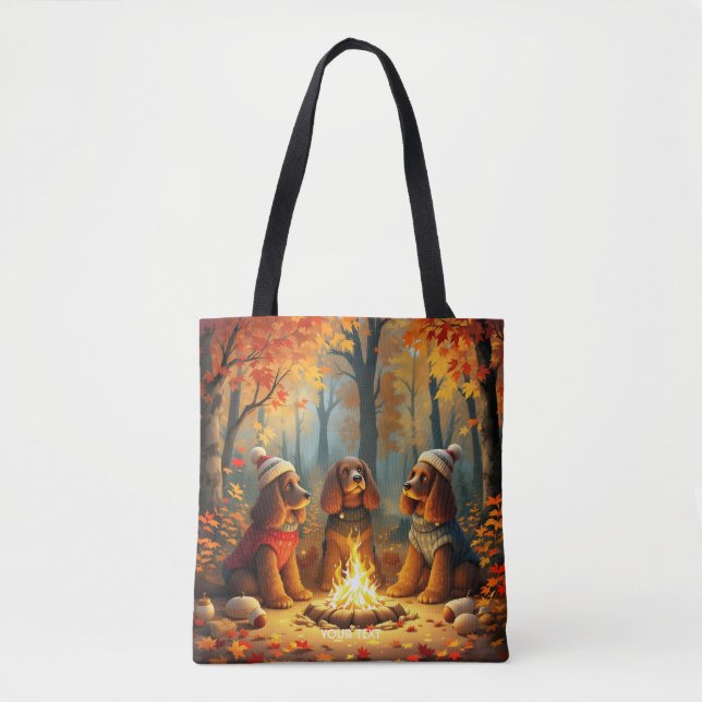 Bolsa Tote Fantasy Cute Three Autumn Dogs (Frente)