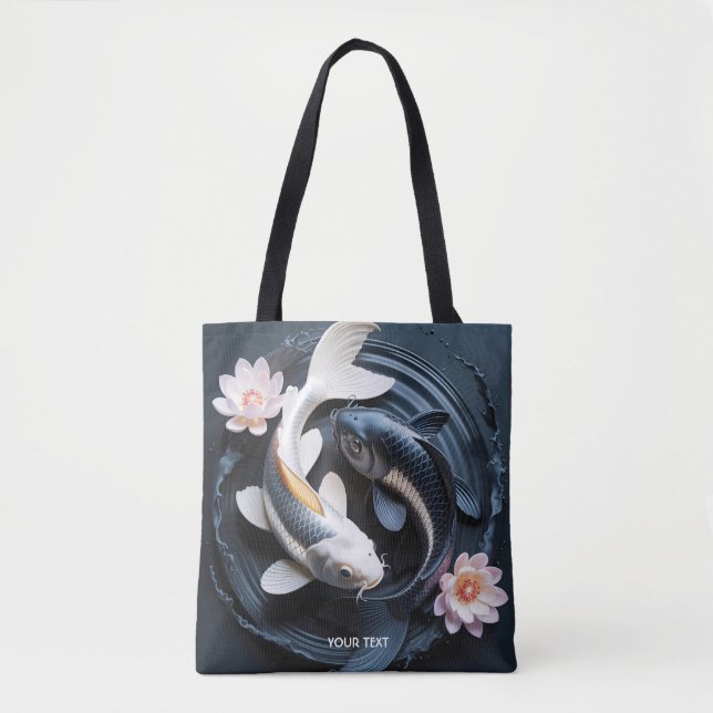 Bolsa Tote Fantasy Cute Two Koi Fish (Frente)