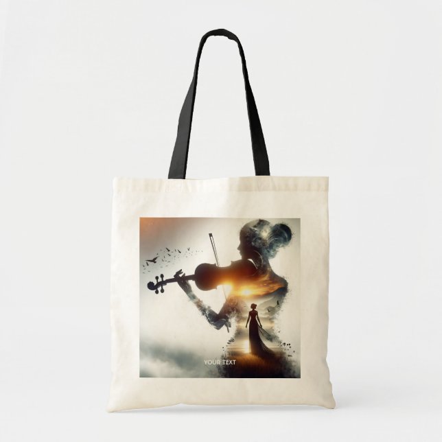 Bolsa Tote Fantasy Cute Violin Girl Sun (Frente)