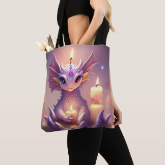 Bolsa Tote Fantasy Dragon com Velas de Aniversário