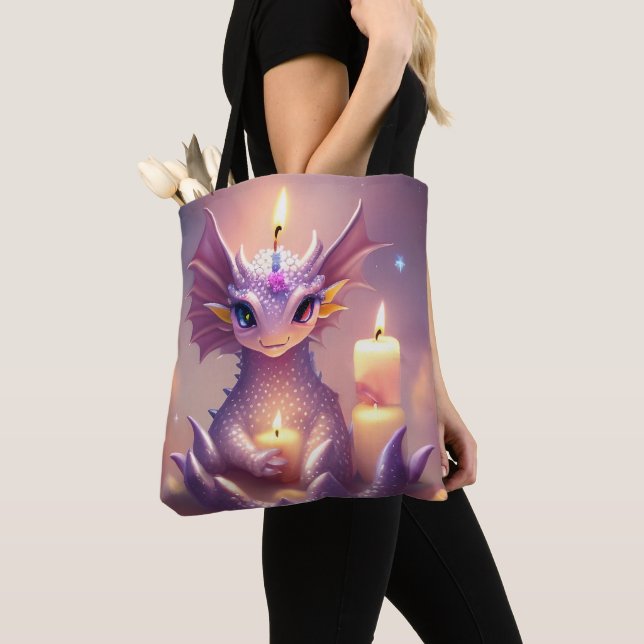 Bolsa Tote Fantasy Dragon com Velas de Aniversário (Close Up)