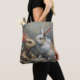 Bolsa Tote Fantasy Dragon e Rabbit