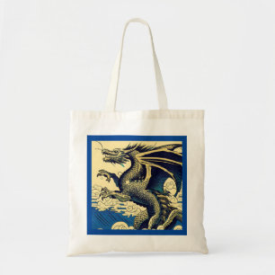 Bolsa Tote Fantasy European Dragon - Woodcut 3