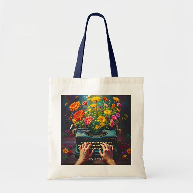Bolsa Tote Fantasy - Flores de Máquina de Máquina (Frente)