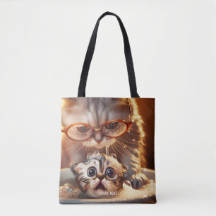 Bolsa Tote Fantasy Gato Bonito Lavando Kitten