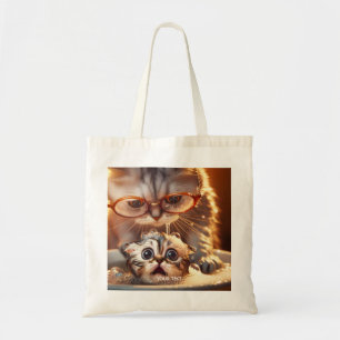 Bolsa Tote Fantasy Gato Bonito Lavando Kitten