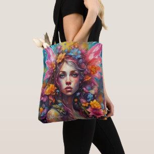Bolsa Tote Fantasy Linda Fada Colorida de Flor