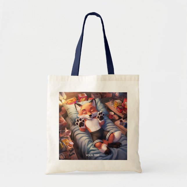 Bolsa Tote Fantasy, Raposa Bela Dormindo (Frente)