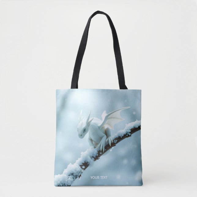 Bolsa Tote Fantasy White Baby Dragon (Frente)