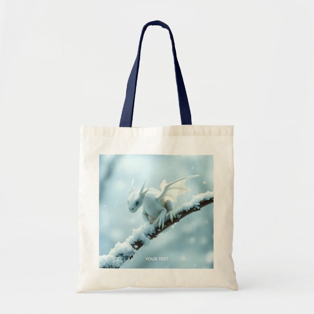 Bolsa Tote Fantasy White Baby Dragon (Frente)