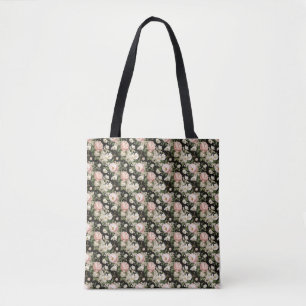 Bolsa Tote Farinha-de-Aniversário, Rosa-Sem-Semente e Branca