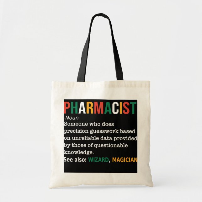 Bolsa Tote Farmacêutico Definição Noun Farmacêutico Engraçado (Frente)