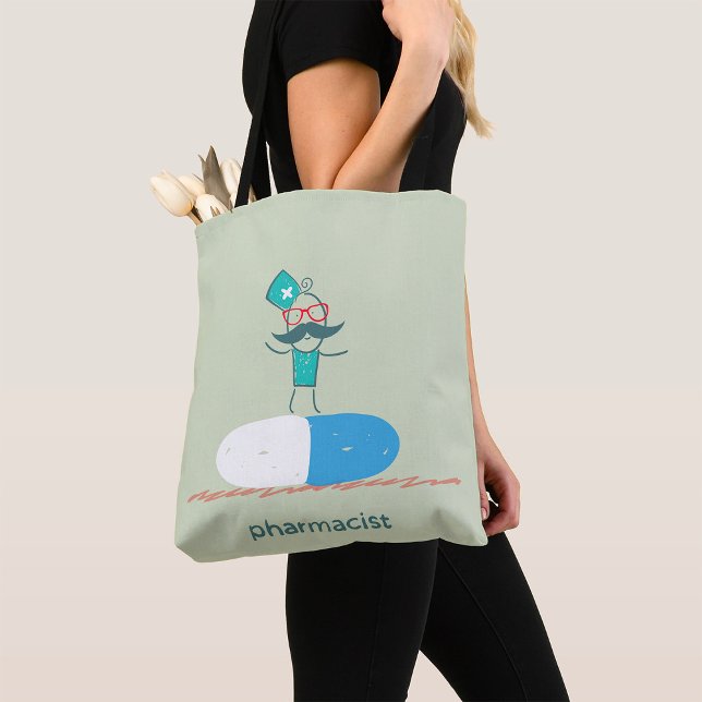 Bolsa Tote Farmacêutico em Cápsula de Comprimido Azul (Criador carregado)