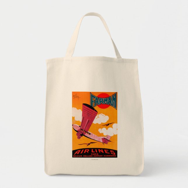 Bolsa Tote Farman Brothers Airlines F- 170 Monoplane Poster (Frente)