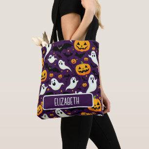 Bolsa Tote Farmhouse Halloween Bats Pumpkin Ghost Party