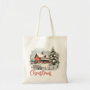 Bolsa Tote Farmhouse Russo de Natal de Pequena Cidade