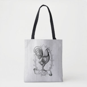 Bolsa Tote Farmhouse Rústico País Desenho Mão Francês