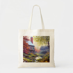 Bolsa Tote Farmhouse/stream/bosque/pintura