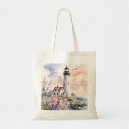 Bolsa Tote Faro Pintado à Aquarela