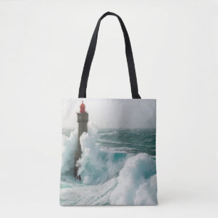 Bolsa Tote Faróis   Jument Lighthouse Ouessant França