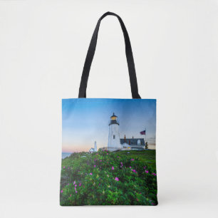 Bolsa Tote Faróis Ponto Lighthouse Bristol Maine