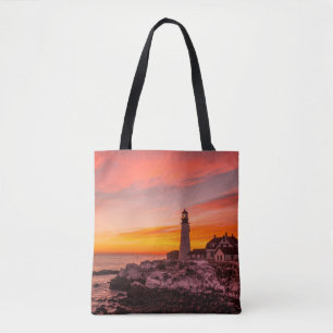 Bolsa Tote Faróis   Portland Head Cape Elizabeth Maine