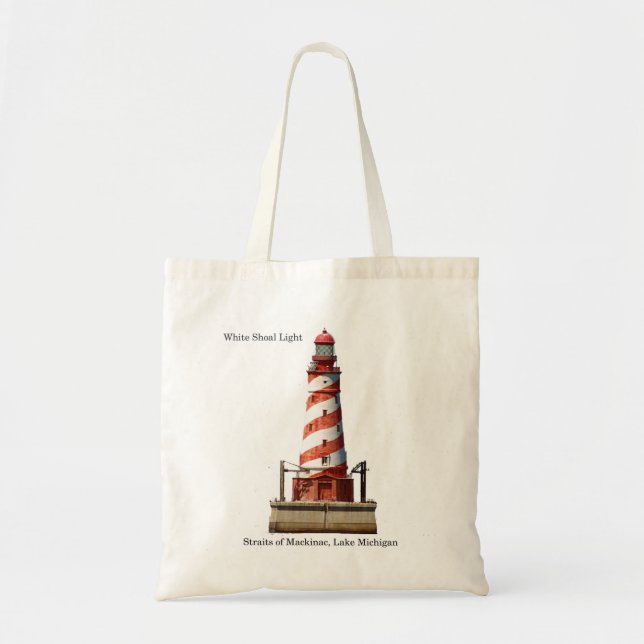 Bolsa Tote Farol branco cortado até o saco (Frente)