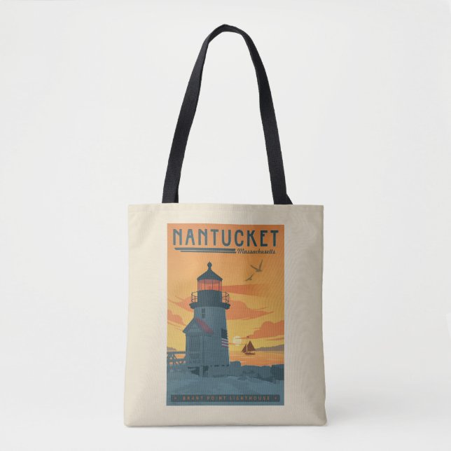 Bolsa Tote Farol Brant Point | Mães Nantucket (Frente)