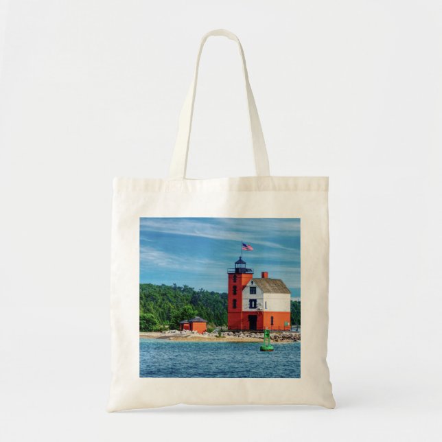 Bolsa Tote Farol da Ilha Round (Frente)