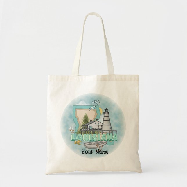 Bolsa Tote Farol da Louisiana  (Frente)