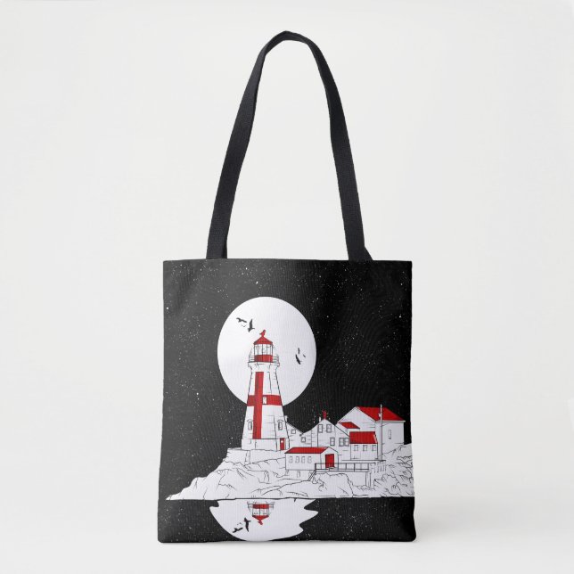 Bolsa Tote Farol de Cabeça Quadrada Oriental (Frente)