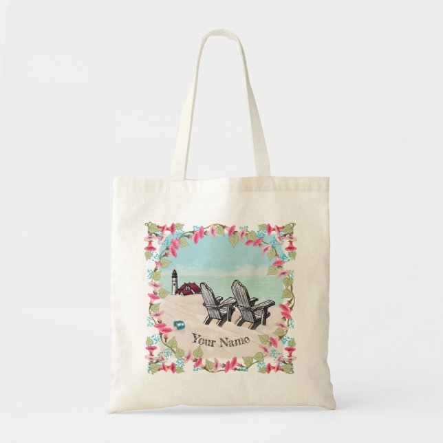 Bolsa tote farol de cadeiras de praia (Frente)