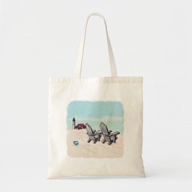 Bolsa tote farol de cadeiras de praia (Frente)