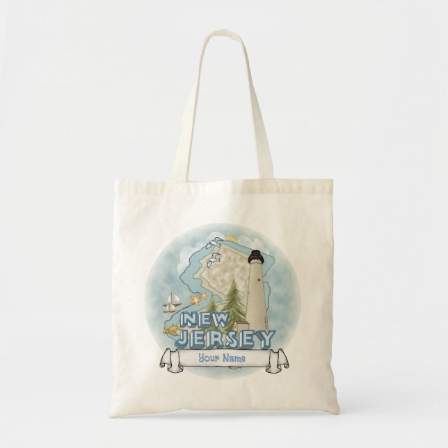 Bolsa Tote Farol de Nova Jersey (Frente)