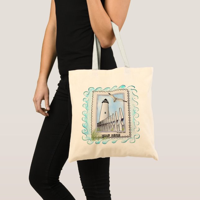 Bolsa Tote Farol de Ocracoke  (Frente (produto))