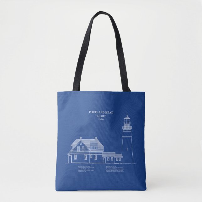 Bolsa Tote Farol de Portland Head - Maine - AD (Frente)