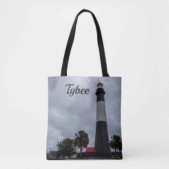 Bolsa Tote Farol de Tybee Island (Frente)