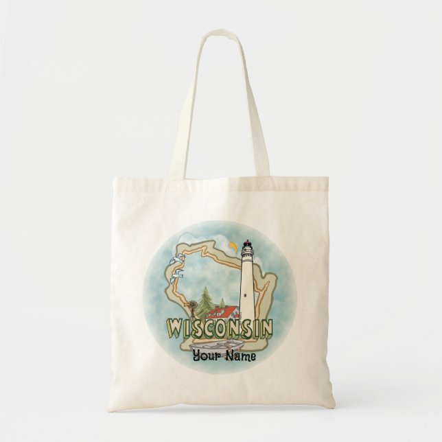Bolsa Tote Farol de Wisconsin (Frente)