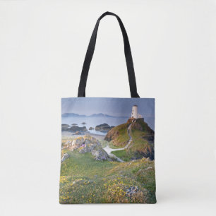 Bolsa Tote Farol do Mawr de Twr na ilha de Llanddwyn