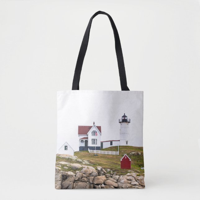 Bolsa Tote Farol do Nubble por todo o lado na sacola do (Frente)