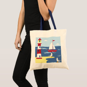 Bolsa Tote Farol giro e arte marinha